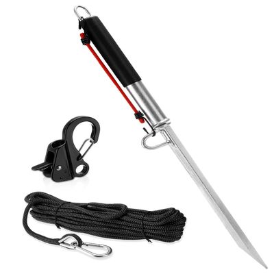 Venussar 39'' Sand Spike Boat Anchor Pole, with Stainless Steel Boat Anchor Hook and Boat Anchor Line 50ft, for Shallow Water Shore, Beach, Sandbar