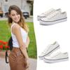 ANTLULU Womens Canvas Shoes Low Top and Lace up Fashion Casual Sneakers Black and White Classic, 8.5 view 2