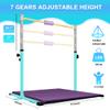 JOYSFIT Adjustable Gymnastics Bar for Kids with Mat - Sturdy Kip Bar with Rings, Horizontal Bar for Home Training, 3'-5' Height, Ages 3-15, 250 LBS Capacity, Easy Assembly. view 2