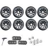 GXBHSP 8 Pack Inline Skate Wheels 90mm 100mm 110mm Inline Wheels Replacement with ABEC-9 Bearings 85A Hardness Increased Speed and High-Grip Performance (Black,100mm) view 1