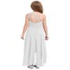 YONGHS Kids Girls One Shoulder Formal Dress Ruched Chiffon High Low Hem Wedding Party Flower Girl Dress Ivory 14 Years view 2