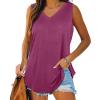 KICILVS Plus Size Tank Tops for Women Summer Sleeveless V Neck Casual Tank Tops Blouse Shirts Casual Solid Color Tunics view 1