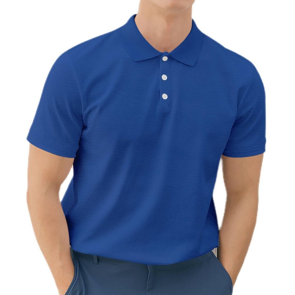 Ymosrh Mens Polo Shirts, Short Sleeve Solid Color Golf Shirt Fashion Casual Work Collar T-Shirt Tshirts Men's Short Shirts (3XL, Royal Blue)