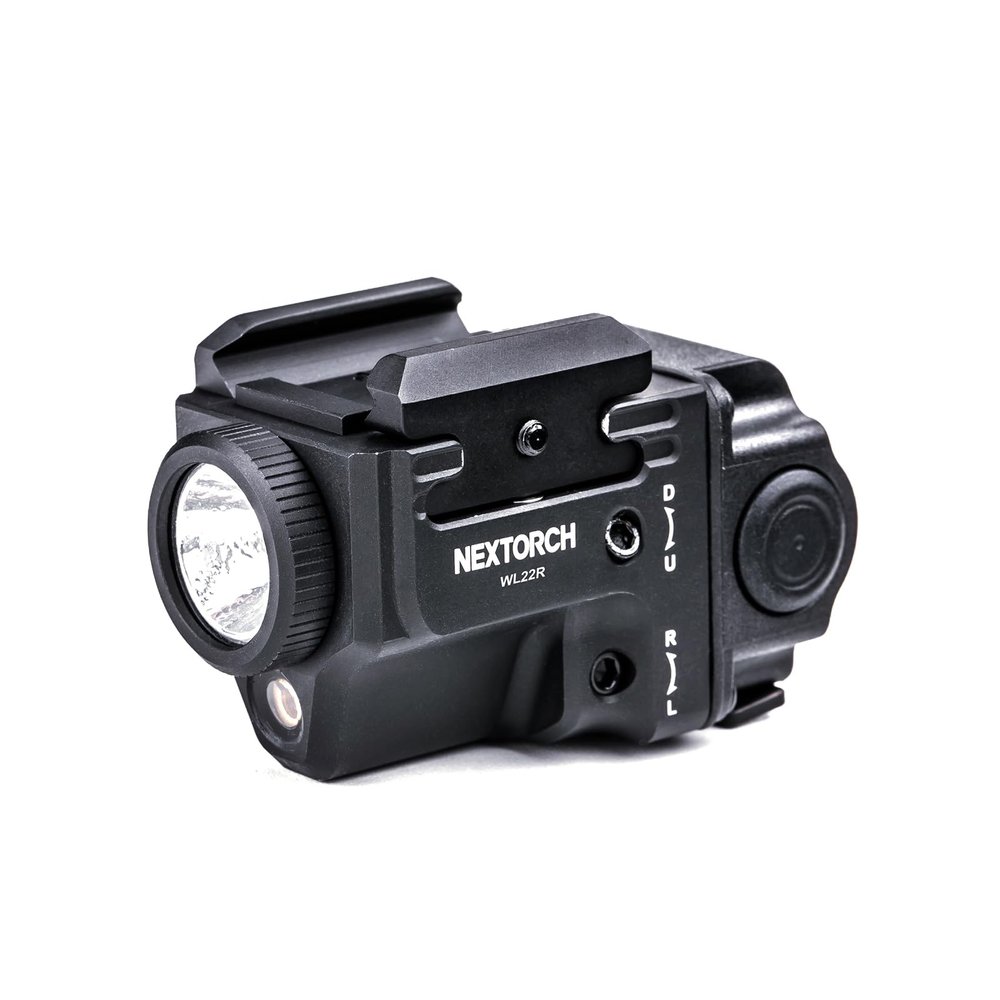 NEXTORCH WL22R Pistol Light with Red Beam, 650 Lumen Rechargeable Tactical Weapon Light with Dual Side Switches & New Rail System for Compact and Full Size Pistol Accessories