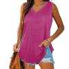 KICILVS Plus Size Tank Tops for Women Summer Sleeveless V Neck Casual Tank Tops Blouse Shirts Casual Solid Color Tunics view 1