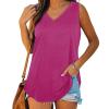 KICILVS Plus Size Tank Tops for Women Summer Sleeveless V Neck Casual Tank Tops Blouse Shirts Casual Solid Color Tunics view 2