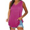 KICILVS Plus Size Tank Tops for Women Summer Sleeveless V Neck Casual Tank Tops Blouse Shirts Casual Solid Color Tunics view 3