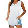 KICILVS Plus Size Tank Tops for Women Summer Sleeveless V Neck Casual Tank Tops Blouse Shirts Casual Solid Color Tunics view 3