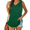 KICILVS Plus Size Tank Tops for Women Summer Sleeveless V Neck Casual Tank Tops Blouse Shirts Casual Solid Color Tunics view 2