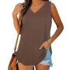 KICILVS Plus Size Tank Tops for Women Summer Sleeveless V Neck Casual Tank Tops Blouse Shirts Casual Solid Color Tunics view 2