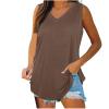 KICILVS Plus Size Tank Tops for Women Summer Sleeveless V Neck Casual Tank Tops Blouse Shirts Casual Solid Color Tunics view 3