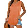 KICILVS Plus Size Tank Tops for Women Summer Sleeveless V Neck Casual Tank Tops Blouse Shirts Casual Solid Color Tunics view 1