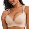 Akvala Bras for Back Fat Smoothing Cover Women Push Up Bra Seamless Underwire Brassieres (Beige 46DD) view 1