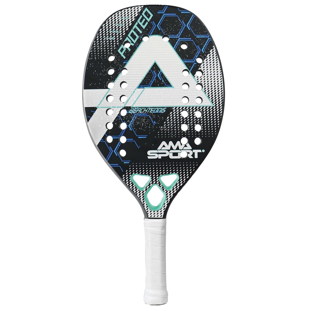 AMA SPORT Beach Tennis Racket 3K Carbon Fiber with EVA Foam Core Professional Carbon Beach Tennis Paddle for Advanced Players (Green)