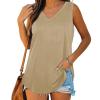 KICILVS Plus Size Tank Tops for Women Summer Sleeveless V Neck Casual Tank Tops Blouse Shirts Casual Solid Color Tunics view 2