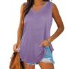 KICILVS Plus Size Tank Tops for Women Summer Sleeveless V Neck Casual Tank Tops Blouse Shirts Casual Solid Color Tunics view 1
