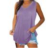 KICILVS Plus Size Tank Tops for Women Summer Sleeveless V Neck Casual Tank Tops Blouse Shirts Casual Solid Color Tunics view 3