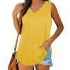 KICILVS Plus Size Tank Tops for Women Summer Sleeveless V Neck Casual Tank Tops Blouse Shirts Casual Solid Color Tunics view 2