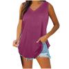 KICILVS Plus Size Tank Tops for Women Summer Sleeveless V Neck Casual Tank Tops Blouse Shirts Casual Solid Color Tunics view 3