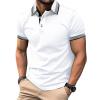Ymosrh Slim Fit Polo Shirts for Men, Business Casual Golf T-Shirts Summer Pullover Tennis Tops Shirts Clothes (3XL, White) view 3