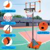 Portable Basketball Hoop Goals Outdoor System, 7Ft Adjustable Junior Basketball Stand Freestanding w/Stable Base & Wheels, Basketball Court for Indoor/Outdoor, After-School Entertainment (Orange) view 3