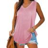 KICILVS Plus Size Tank Tops for Women Summer Sleeveless V Neck Casual Tank Tops Blouse Shirts Casual Solid Color Tunics view 1