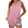 KICILVS Plus Size Tank Tops for Women Summer Sleeveless V Neck Casual Tank Tops Blouse Shirts Casual Solid Color Tunics view 3