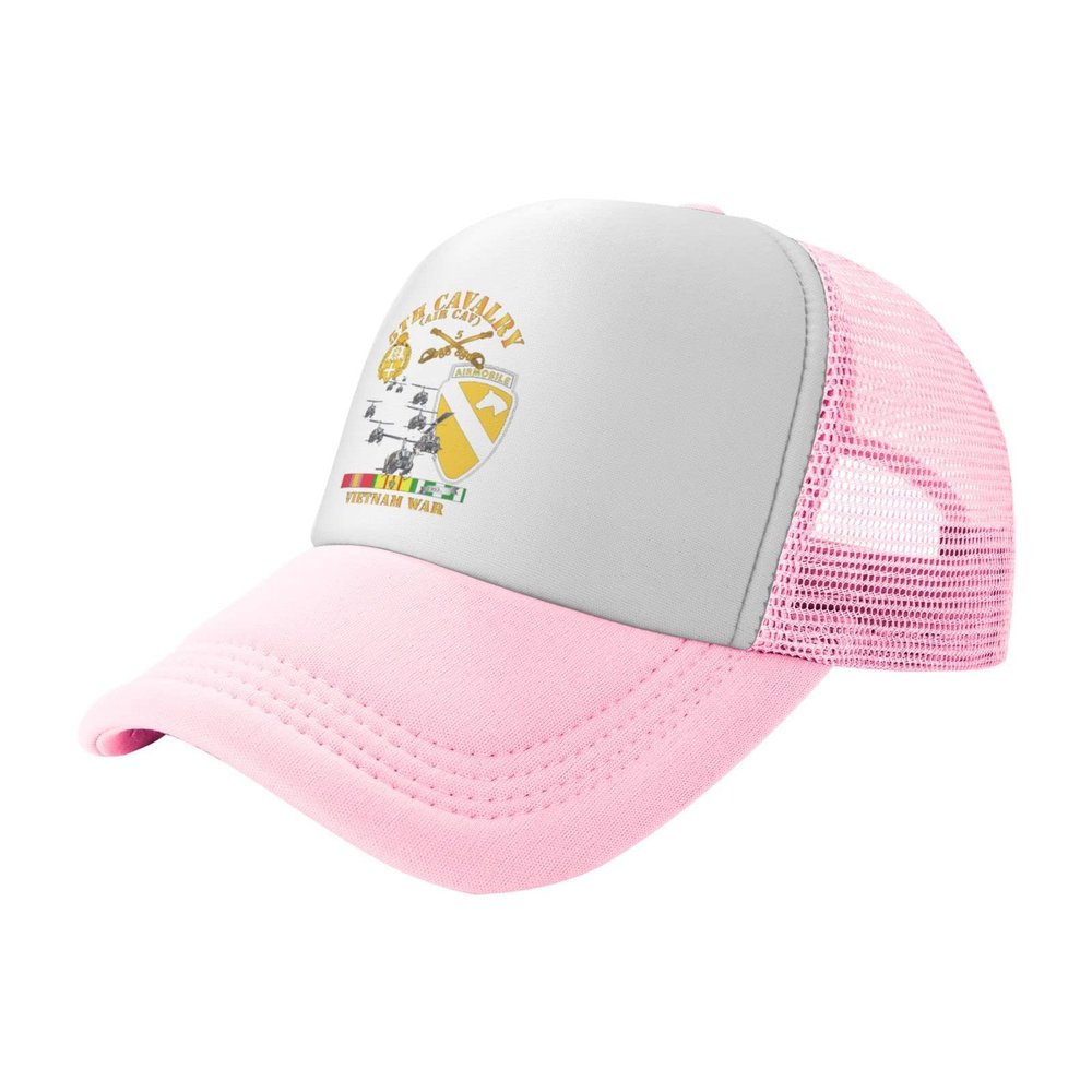 5th Cavalry (Air Cav) - 1st Cav Division W SVC Classic Baseball Cap Unisex Mesh Trucker Hat Pink