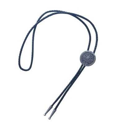 ARTICAL HEART Vintage Silver Aztec Calendar Western Rodeo Cowboy Cowgirl Bolo Tie