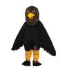 Black Bald Eagle Mascot Costume with Brown Head Adult Size for Men & Women with Built-in Fan Inside the Head view 1