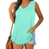 KICILVS Plus Size Tank Tops for Women Summer Sleeveless V Neck Casual Tank Tops Blouse Shirts Casual Solid Color Tunics view 2