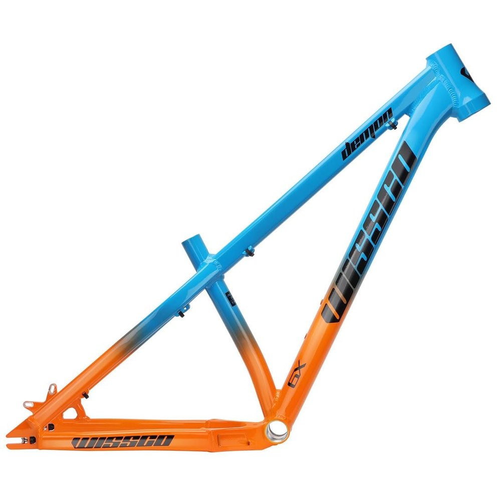 HIMALO Dirt Jump Bike Frame 26er 27.5er Mountain Bike Frame 14'' XC/AM Aluminum Alloy Hardtail Frame QR 135mm Disc Brake Frame(Color:Orange Blue,Size:26 * 14'')