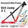 HIMALO Dirt Jump Bike Frame 26er 27.5er Mountain Bike Frame 14'' XC/AM Aluminum Alloy Hardtail Frame QR 135mm Disc Brake Frame(Color:Orange Blue,Size:26 * 14'') view 2