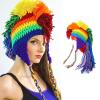 Saccgt Roman Knight Hat Novelty Hat Rainbow () Halloween Funny Hat Knit Rainbow Striped Earflap Hooded Yarn, 56-59cm/22.05-23.23in view 2