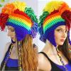 Saccgt Roman Knight Hat Novelty Hat Rainbow () Halloween Funny Hat Knit Rainbow Striped Earflap Hooded Yarn, 56-59cm/22.05-23.23in view 3