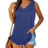 KICILVS Plus Size Tank Tops for Women Summer Sleeveless V Neck Casual Tank Tops Blouse Shirts Casual Solid Color Tunics