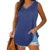 KICILVS Plus Size Tank Tops for Women Summer Sleeveless V Neck Casual Tank Tops Blouse Shirts Casual Solid Color Tunics view 2