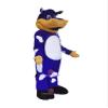 Blueish Violet Cow Mascot Costume with White Belly Adult Size for Men & Women with Built-in Fan Inside the Head view 1