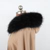 YIJIARAN Winter Faux Fur Collars Warm Scarf Fake Skin Thick Collar For Women Down Coat Detachable Soft Plush Collars Accessories (Black) view 4