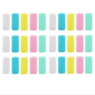 FOROUME 35 Pack Elastic Sleeves for Leak Proofing, Cruise Ship Essentials, Travel Accessories Luggage for Women Men, Travel Essentials Silicone Bottle Covers, Fit Most Travel Size Bottles Toiletries