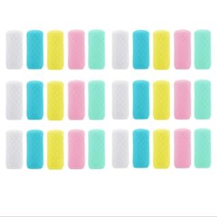 FOROUME 35 Pack Elastic Sleeves for Leak Proofing, Cruise Ship Essentials, Travel Accessories Luggage for Women Men, Travel Essentials Silicone Bottle Covers, Fit Most Travel Size Bottles Toiletries
