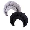 African Big Braid Cross Turban Hat for Women Muslim Nigerian Bonnet Headscarf Twist Head Wraps Chemo Cap Black Grey view 1