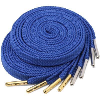 YJRVFINE Solid Flat Shoe Laces: Metal Tips Thick Shoelaces for Sneakers Sky Blue 63 Inch 2 Pair