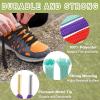 YJRVFINE Solid Flat Shoe Laces: Metal Tips Thick Shoelaces for Sneakers Sky Blue 63 Inch 2 Pair view 3