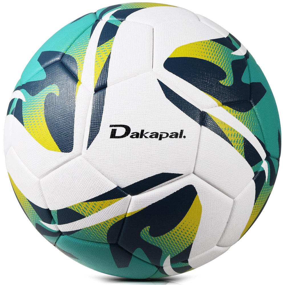 Dakapal Soccer Ball Size 5 Thermally Bonded Match Ball with Seamless Stiching-Official Match Weight Ball and Professional Premium PU Leather(Green)