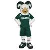 Ram Mascot Costume in Green Suit Adult Size for Men & Women with Built-in Fan Inside the Head