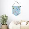 Fnaobai Wall Hanging Brooch Organizer Storage Board Colorful Enamel Pin Badge Canvas Display Banner Earrings Case Collection Holder 12.6x10in(Not Include Any Accessories) (Blue) view 3