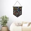 Fnaobai Wall Hanging Brooch Organizer Storage Board Colorful Enamel Pin Badge Canvas Display Banner Earrings Case Collection Holder 12.6x10in(Not Include Any Accessories) (Black) view 4