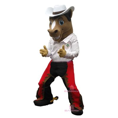 Happy Modern Horse Mascot Costume Adult Size for Men & Women with Built-in Fan Inside the Head