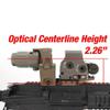 558 Red Green Dot Reflex Holographic Sight&G33X Magnifier Scope&FTC Flip QD Magnifier Scope Mount&Fast Scope Riser Mount Picatinny Rail Combo,2.26" Optical Centerline Height,Fit 20MM Rail Mount,Tan view 3